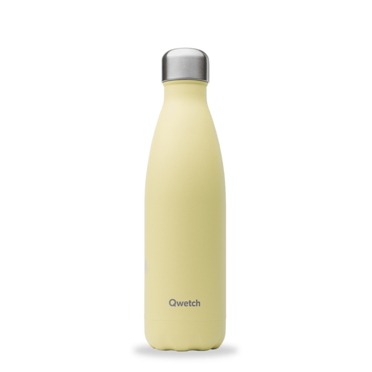 Bouteille isotherme Qwetch 500 ml pastel citron