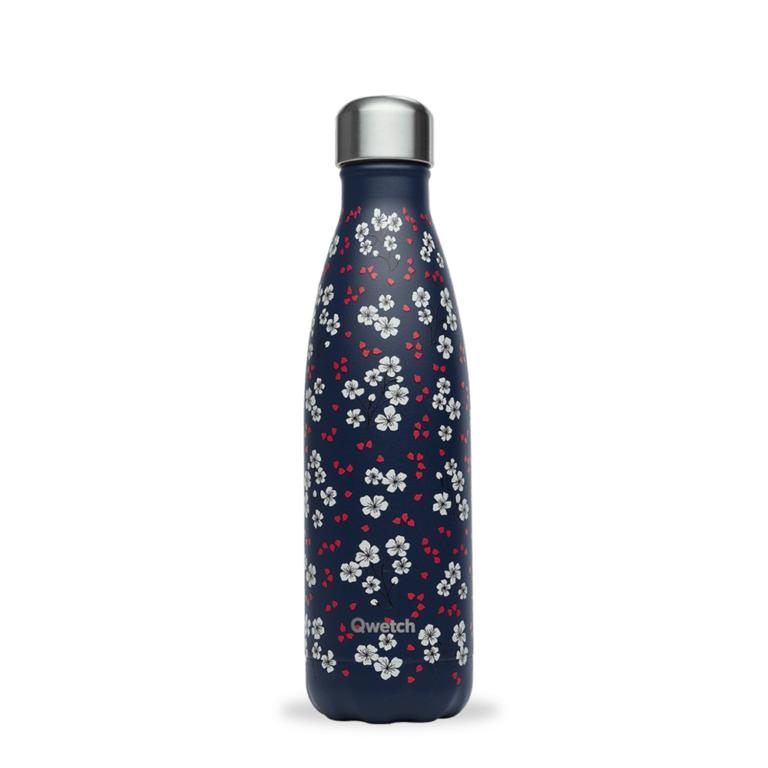 Bouteille isotherme Qwetch Hanami bleu 500 ml