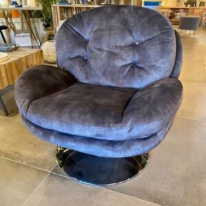 fauteuil memento gris pied chromé athezza