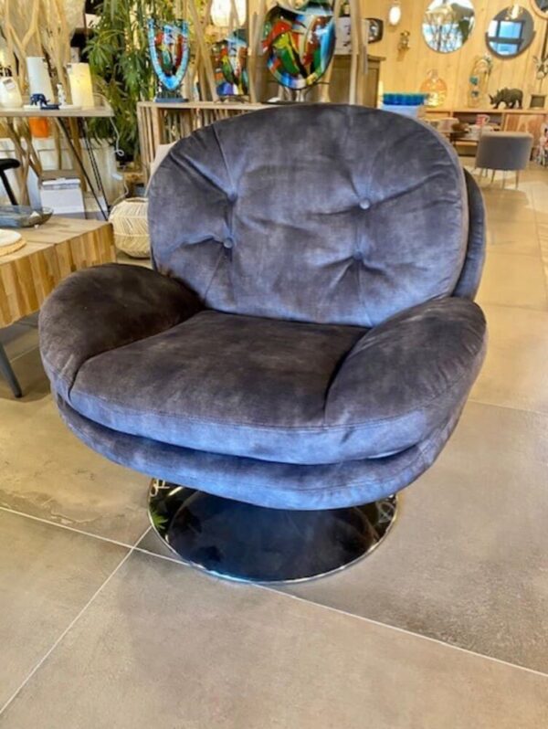 fauteuil memento gris pied chromé athezza