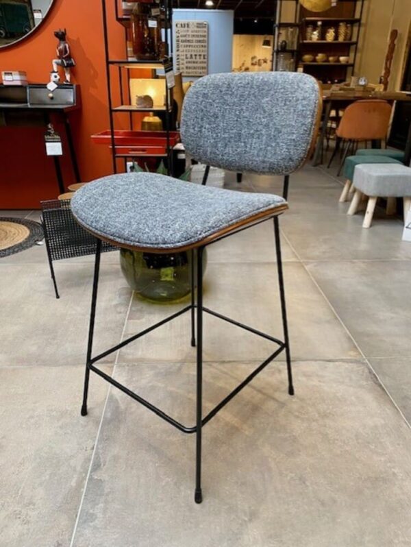 tabouret snack erbrée gris chiné athezza