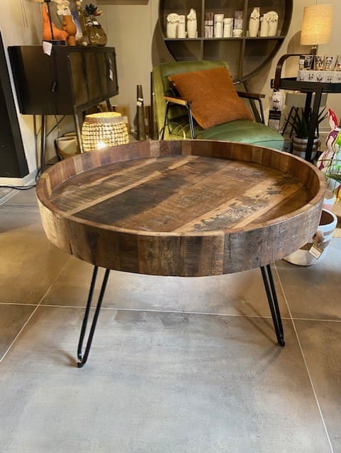 table basse en bois ronde