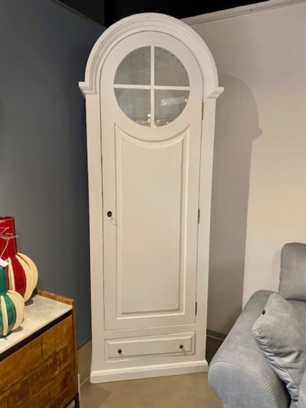 meuble bonnetière hublot blanc 1 porte 1 tiroir