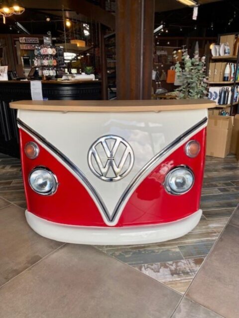 Bar Combi VW T1 Vintage - Table Bar Métal Noir - Entièrement Revisité