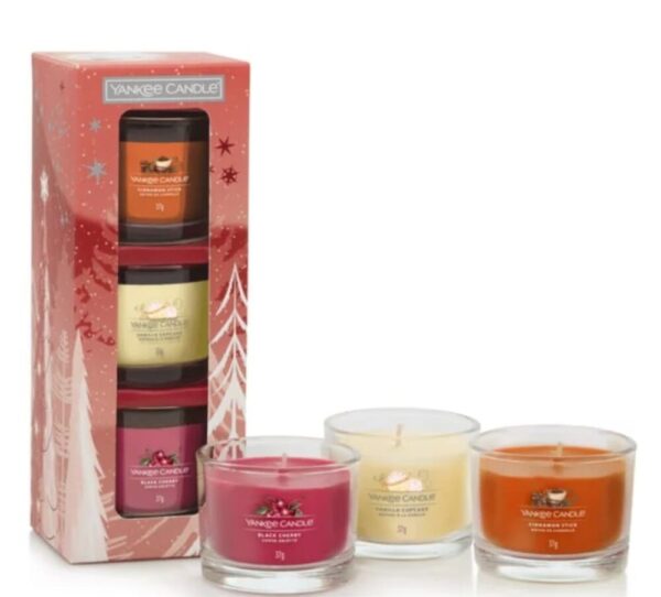 coffret 3 votives en verre yankee candle