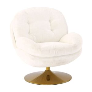 fauteuil memento blanc pivotant pied gold