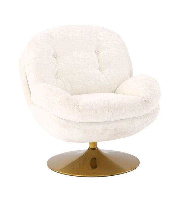 fauteuil memento blanc pivotant pied gold