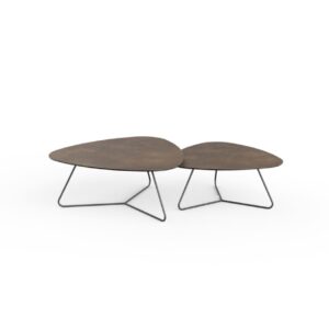 2 tables basses céramique bronze