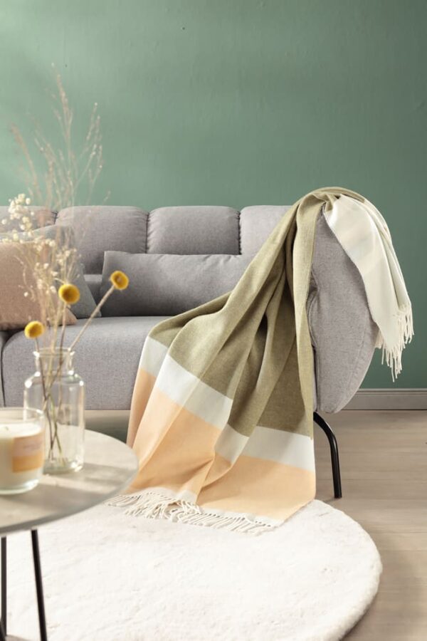 plaid blockstripe olive biederlack
