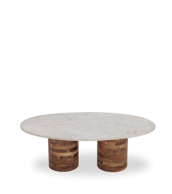 Table basse Madina en manguier et marbre - Athezza – Image 2
