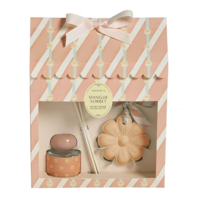 coffret diffuseur 40ml et decor bain de soleil mangue sorbet mathildem