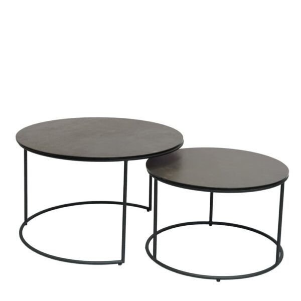 2-tables-basses-ceramique-bari noir bronze