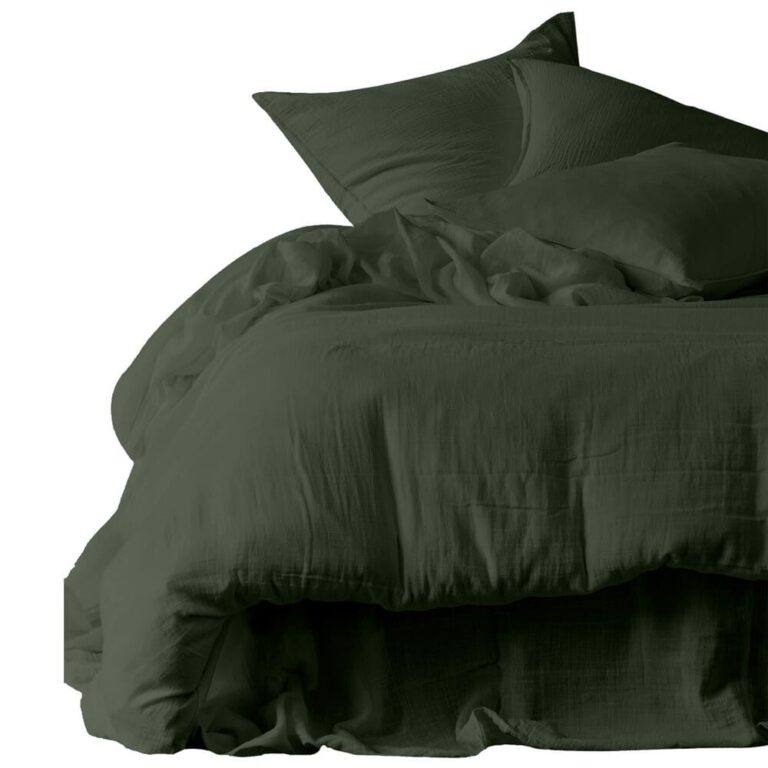 taie d'oreiller dili kaki haomy harmony voile de coton