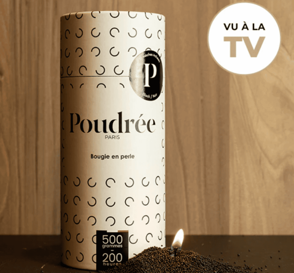 bougie poudrée paris noire non parfumée