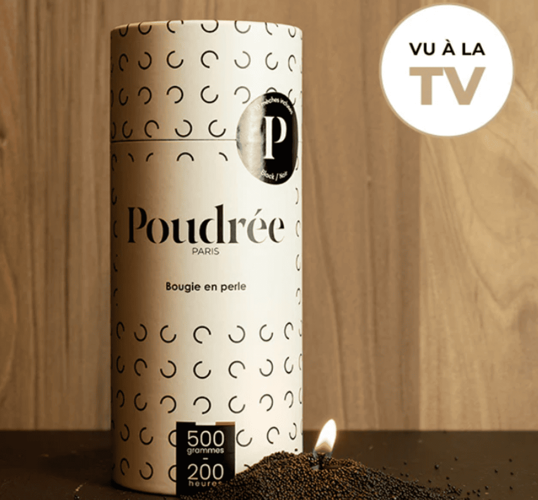 bougie poudrée paris noire non parfumée