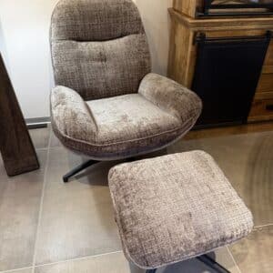 fauteuil branson et pouf taupe