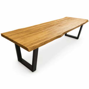 table repas lasia en teck recyclé et pieds métal