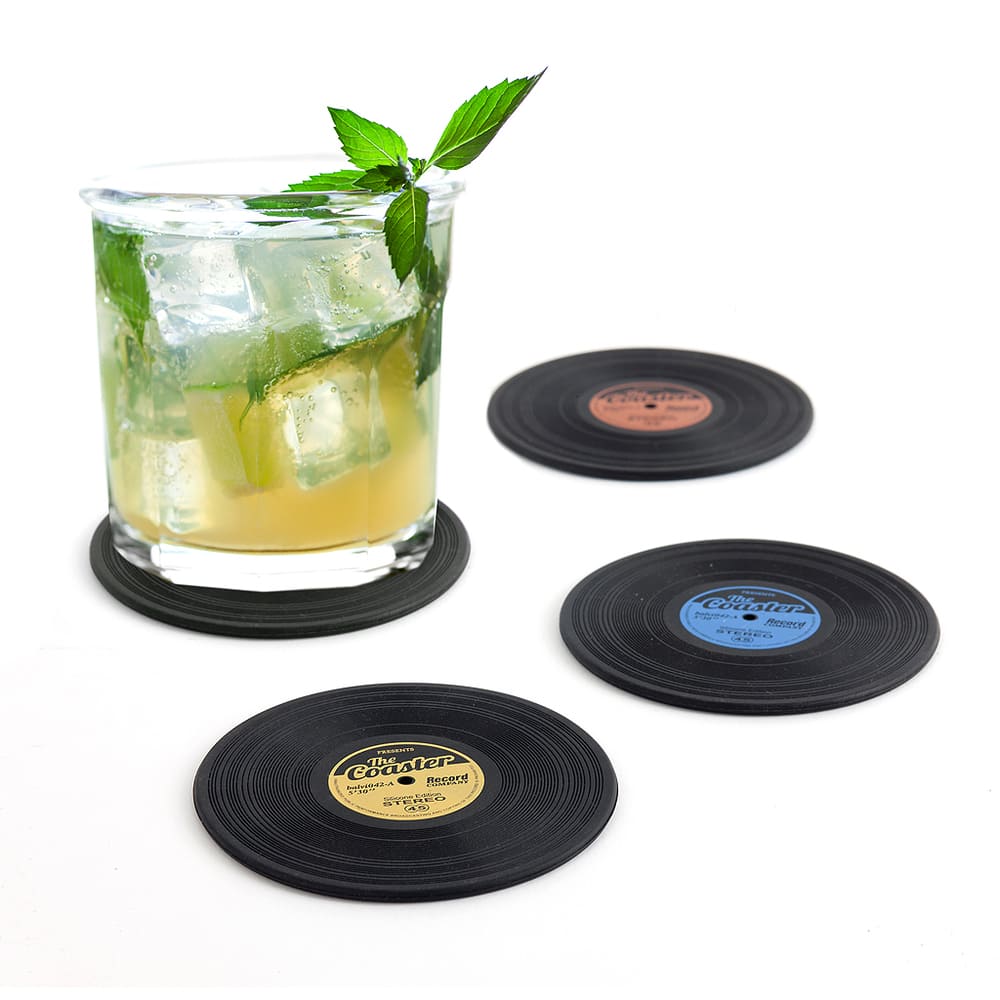 4 sous verre disque vinyle